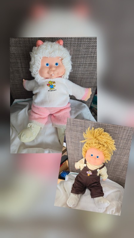 2 vintage flower patch kids from the 80's