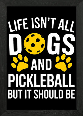 Hunde & Pickleball Leben Gerahmtes Wandbild Poster Leinwanddruck Bild