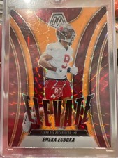 2025 Panini Mosaic - Elevate Emeka Egbuka #2 Orange Fluorescent Mosaic Prizm...