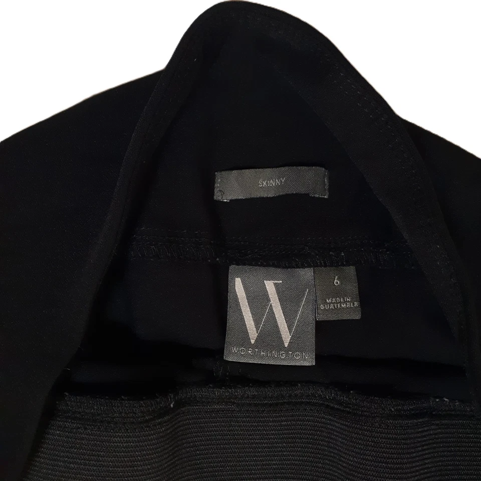 Pantalones Worthington 6 negros para mujer ajustados elásticos [levantamiento = entrepierna 10,5i = cintura 28i = 28i] Foto 3 de 4