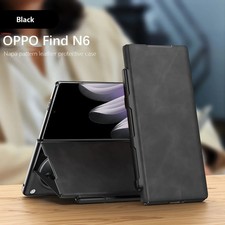 Retro Nappa Grain PU Leather Case Fo OPPO Find N6 N5 Pen Slot Holder Flip Cover