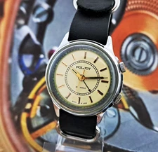 POLJOT SIGNAL Vintage Watch USSR mechanical Soviet Wistwatch Alarm 1MChZ 2612.1