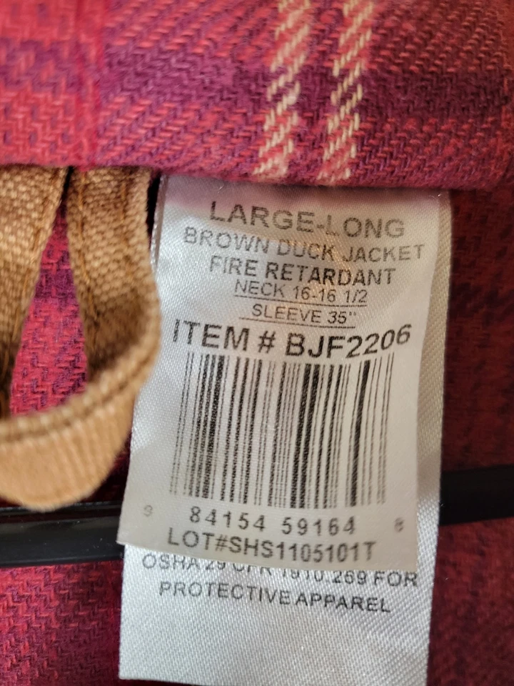 Rasco FR XRC 2 Brown Duck Canvas Hooded Work Coat Jacket Flannel Lined L-long - Image 3 of 4