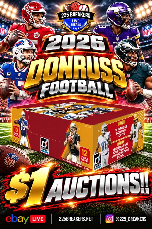 DONRUSS FOOTBALL AUCTIONS $1 STARTS!
