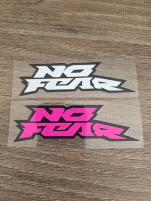 2X NO FEAR Wht/Blk And Pnk/Blk Outlined Raised UV DTF Decal STICKER 4in