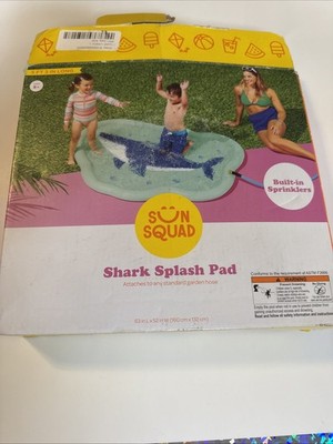 Sub Squad Shark Splash Pad 63in x 52in W Sprinkler Splash Pad