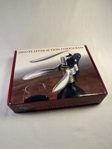 Deluxe Lever Action Corkscrew Wine Bottle Opener Pre-owned in Original Box