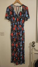 Stunning New Jumpsuit Size 10 Editors Cut Black Floral Womens Ladies Party Wear