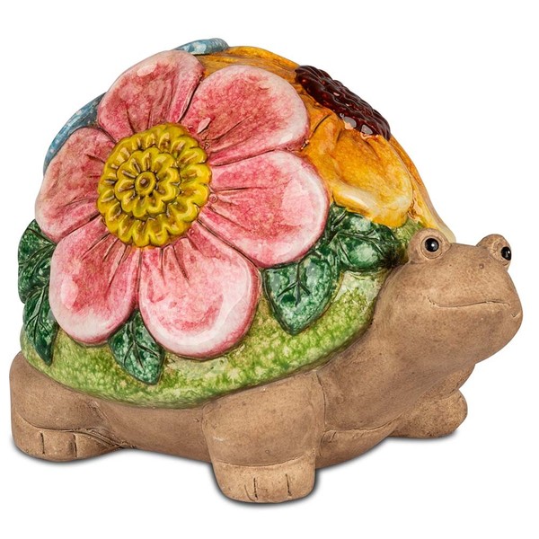 SchildkröTe 18 Cm Flower Power Handbemalt Dekofigur Formano 705761 Gartenfigur-image