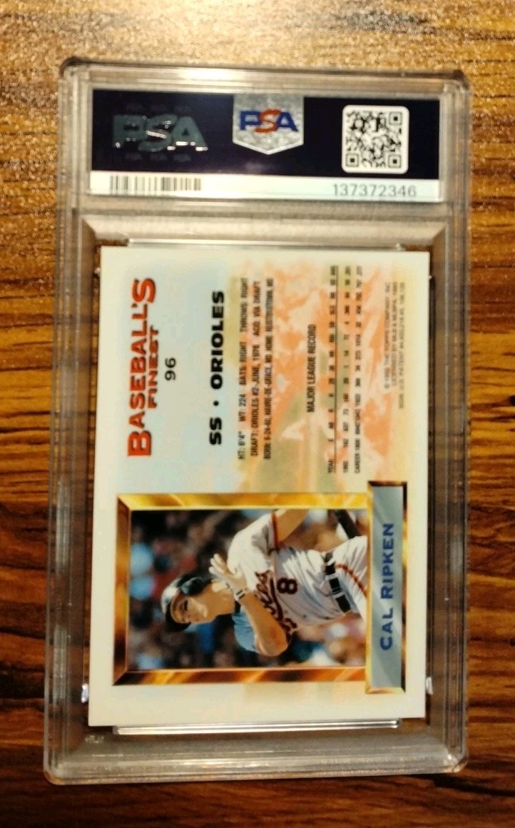 Cal Ripken Jr 1993 Topps Finest Baseball #96 PSA 8. Original Owner. New Slab. view 5