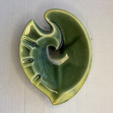 Mid-Century Leaf Shape Ashtray Made In USA Unbranded Hollow Base 6167