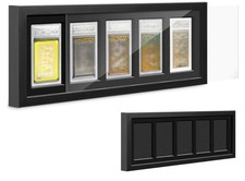 Graded Trading Card Display Case 5 PSA Slabs Sport Football Baseball Wood Frame