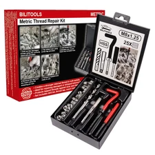 BILITOOLS M8x1.25 Thread Repair Kit HSS Drill Helicoil Repair Kit Metric