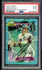John Elway Card 1995 Finest Refractor W/Coating #182 PSA 9
