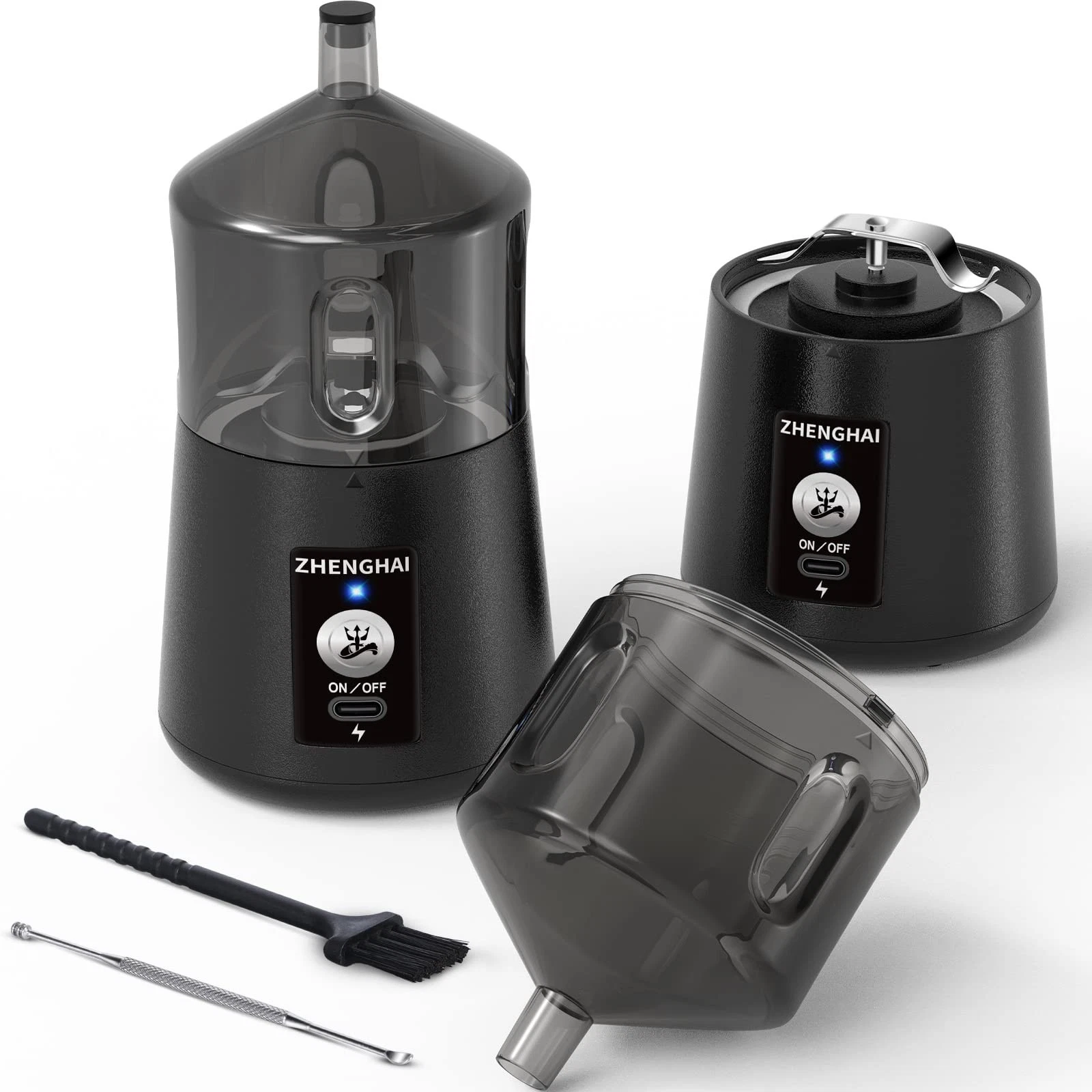 ZHENGHAI Electric Herb Grinder 150W Spice USB-C 30g, Black