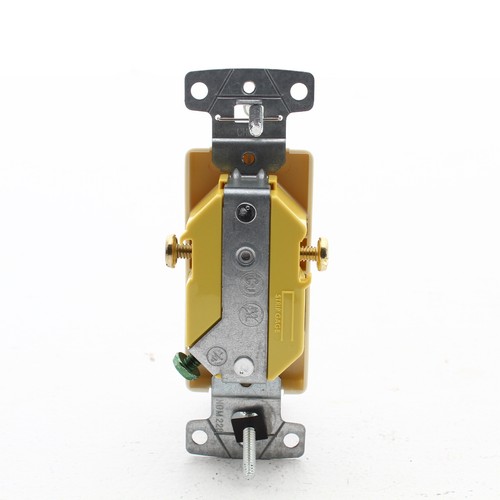 Hubbell RRD155LA Light Almond 15A Decorator Single Outlet Receptacle 250V 6-15R - Photo 3 sur 5