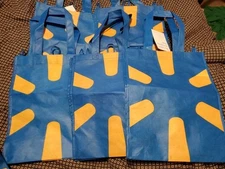 5 Lot Walmart Medium Reusable Shopping Bags Recycle Groceries Bags Shop Blue