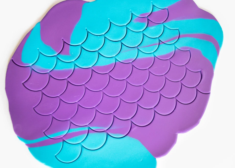 Cortador de fondant sirena/sello de estampado con escalas de 1" herramienta de moldeo de fondant 7x5" Foto 3 de 4