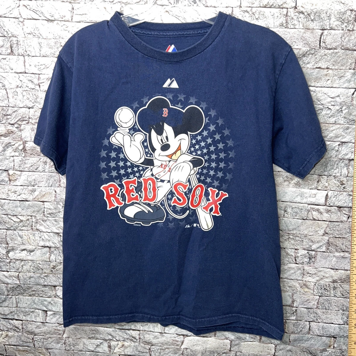 MLB Boston Red Sox Majestic Disney Mickey Mouse Youth Large Graphic T-Shirt