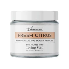 Fluoride Free Tooth Powder 2oz Hydroxyapatite Remineralizes Teeth Citrus Flavor