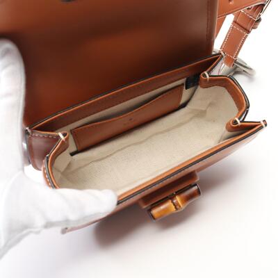 GUCCI Bamboo 1947 Mini Belt Waist bum bag 681137 leather