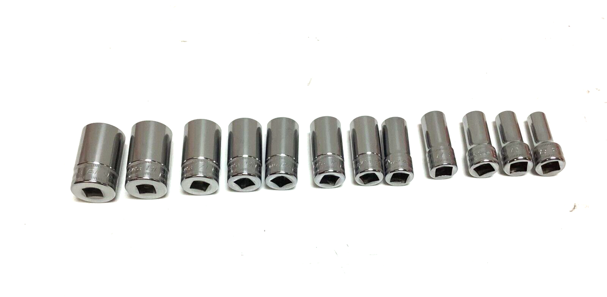 Juego De Llaves Semiprofundas Snap-on 3/8 - Métricas, 6 Puntos, Tamaños 8 A 19 Mm