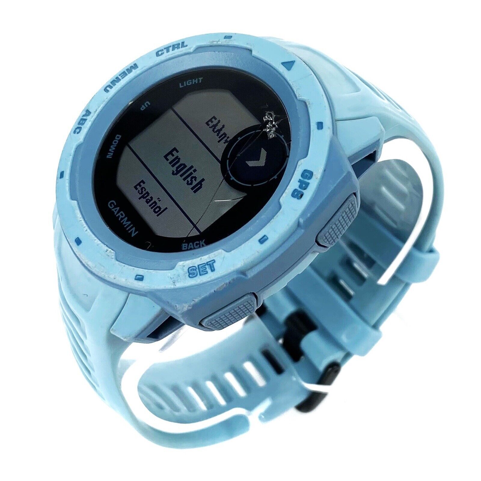Garmin Instinct Sea Foam Blue Rugged Outdoor GPS Watch (WORKS, Cracked  Screen)