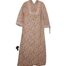 Vintage Sears At Home Wear Floral Quilted Robe