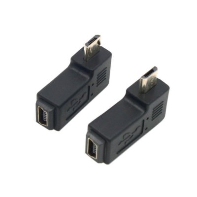 90 Degree Left&right Angle Mini USB female to Micro USB Plug Adapters Connector