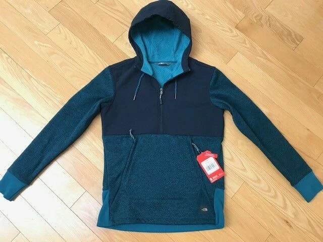 THE NORTH FACE Tech SHERPA PULLOVER Zip FLEECE Hood JACKET Coat WOMENS sz MEDIUM