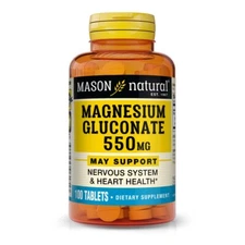 Mason Natural Magnesium Gluconate 550 mg 100 Tabs