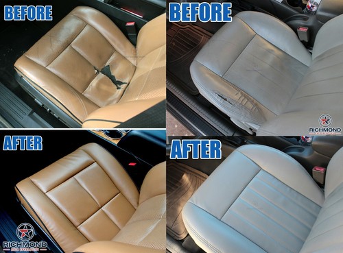 Ford F250 F350 Lariat 2008-2010 - cubierta de asiento de cuero inferior lateral del pasajero gris - Imagen 3 de 12