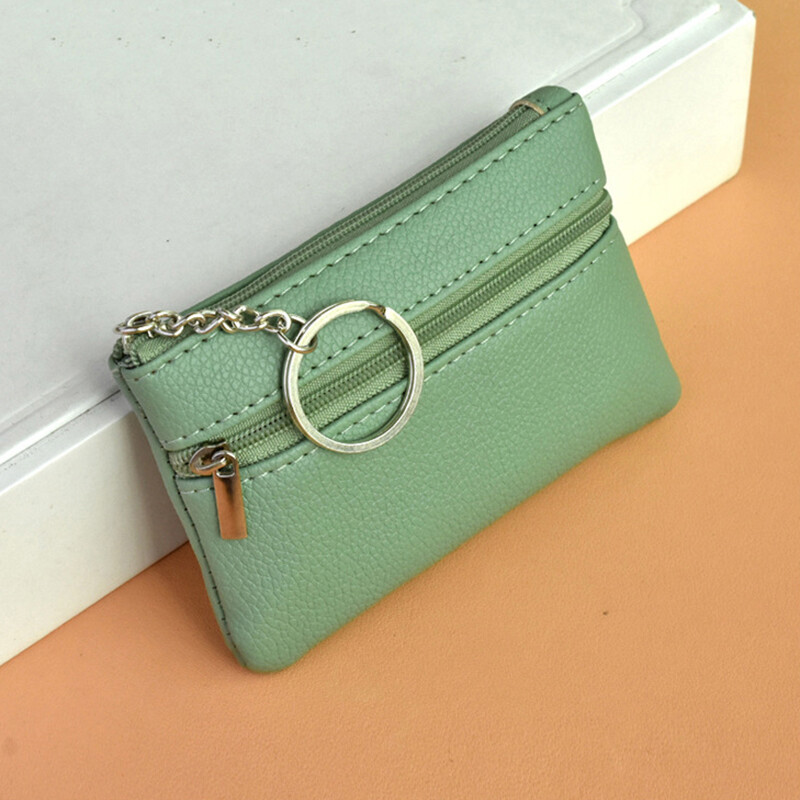 Portamonete In Pelle Multicolore Con Cerniera E Portachiavi - Mini Borsellino