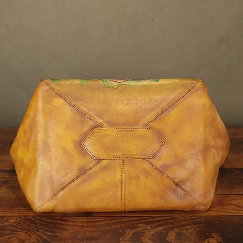 Hand painted Genuine Leather Purse and Handbag for Women Shoulder Bag Tote Bag - Picture 7 of 9