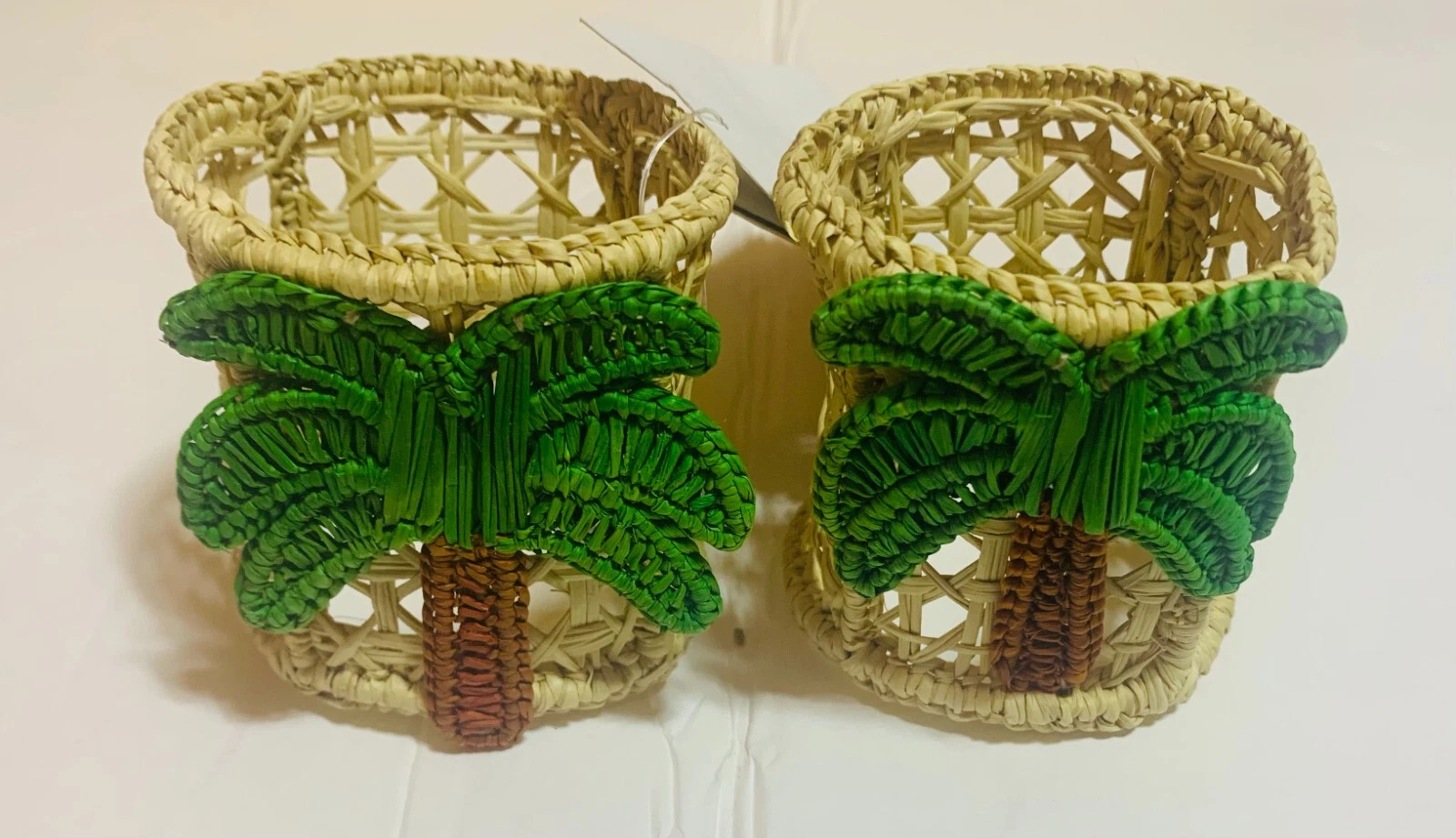 Mercedes Salazar Palmeras Raffia Napkin Rings Set of 2 - Thumbnail 5