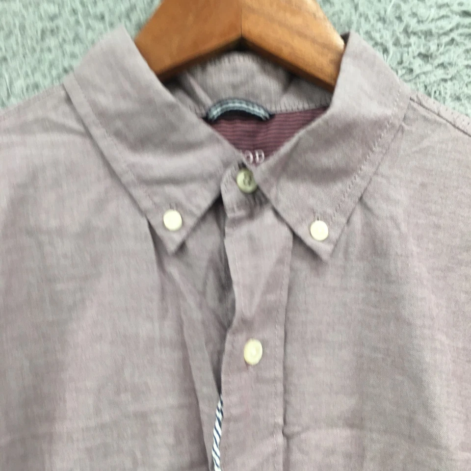 Camisa de Vestir Izod Saltwater Newport Oxford Para Hombre Mediana Rosa Con Botones NUEVA Foto 4 de 4