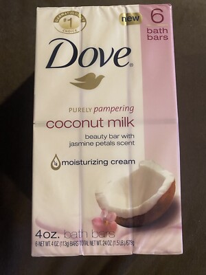 Dove Purely Pampering Coconut Milk and Jasmine Petals Bar Soap Moisturizer Cream