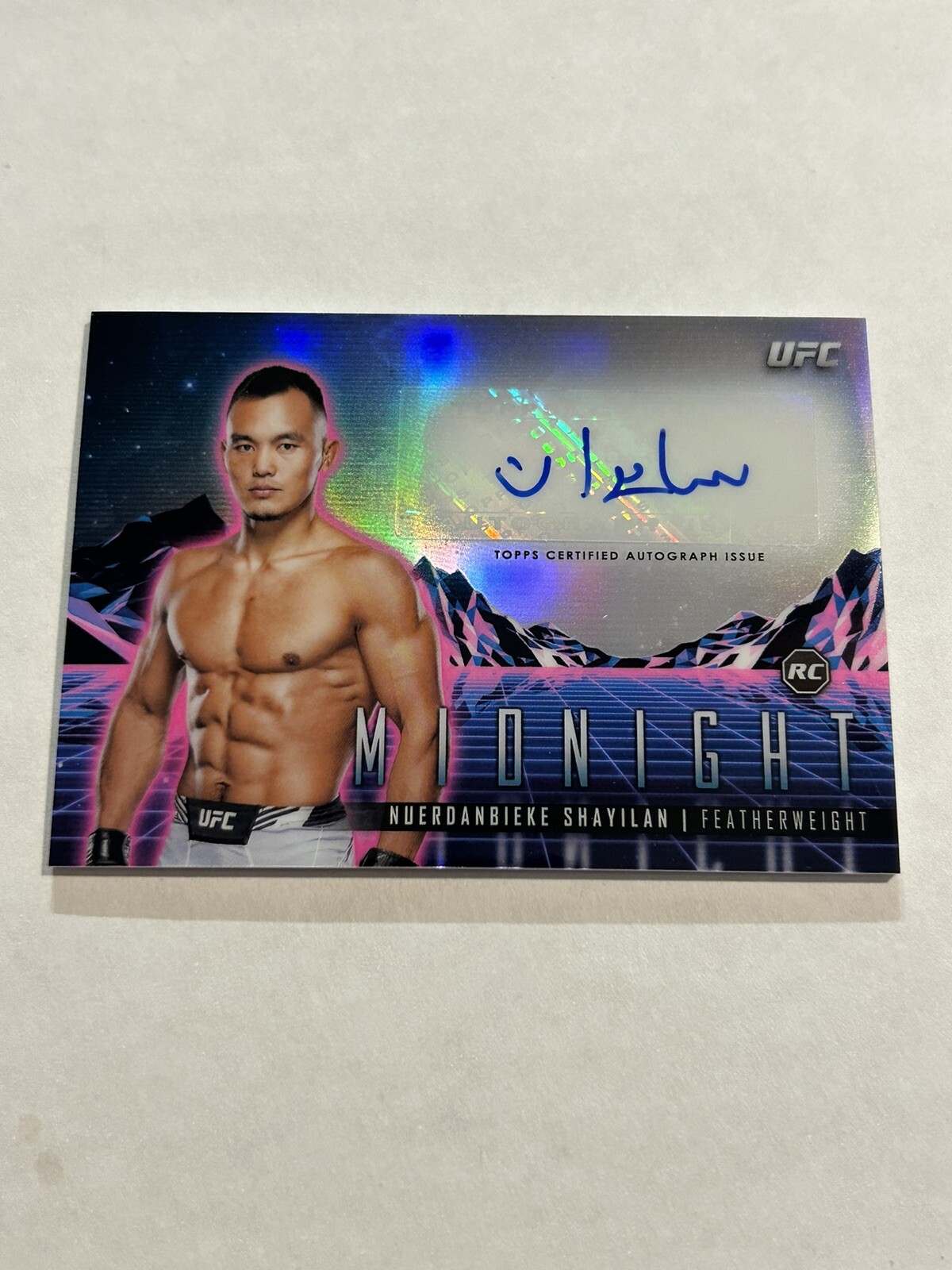 2024 TOPPS CHROME UFC MIDNIGHT NUERDANBIEKE SHAYILAN HORIZONTAL ROOKIE ...