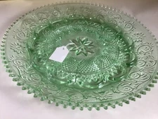 Tiara Sandwich Chantilly Green Saw Toothed Deviled Egg Platter 12”