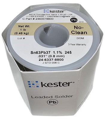 24-6337-8800 50 Activated Rosin Cored Wire Solder Roll, 245 No-Clean, 63/37 Allo
