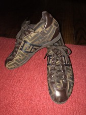 Vintage Fendi Zucca Monogram Sneakers Excellent IT37.5 Shoes 8E1273