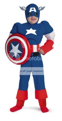 Jungen Kind Marvel Muskel Brust Captain America Kostüm