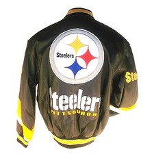 NFL STEELERS PITTSBURGH LEATHER BOMBER JACKET L30270