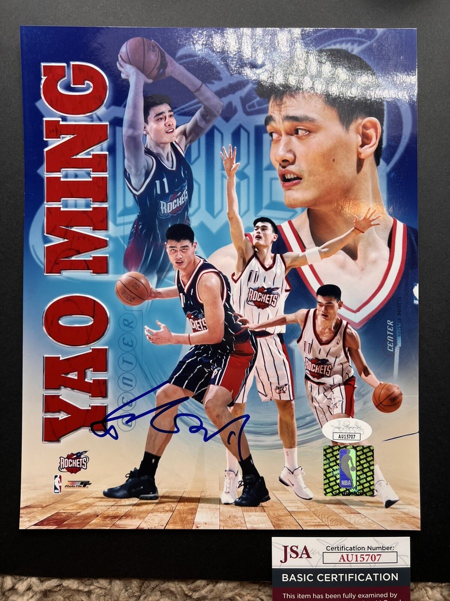 Yao Ming Signed Photo Houston Rockets China JSA 8x10 NBA
