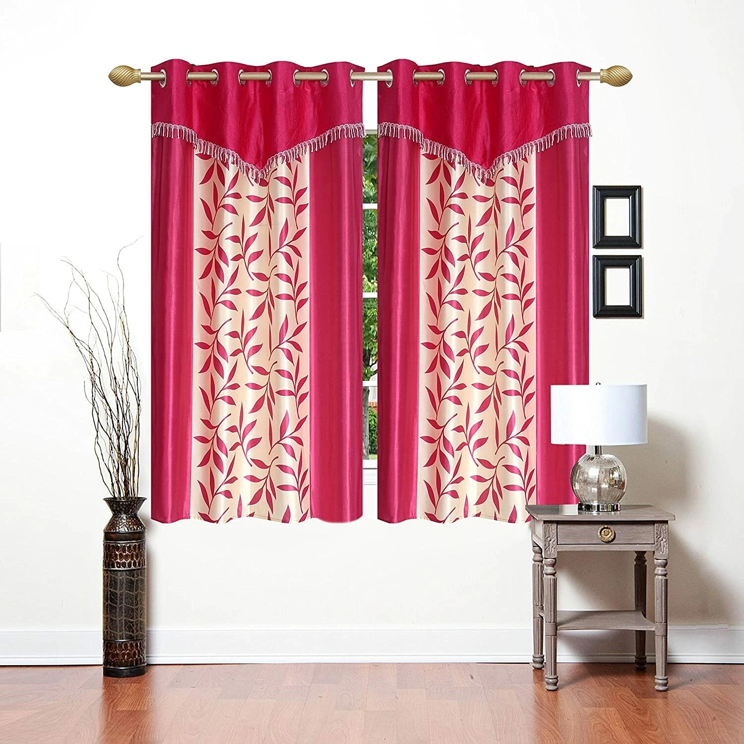 Nuevo Juego De Cortinas Con Ojal De 2 Piezas - 5 Pies