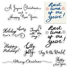 Merry Christmas Words Clear Stamps for Card Making and Journaling Happy New Y...