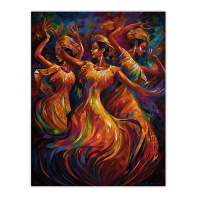 Latino Salsa Musik Abstrakt Südamerika Hell Kühn Wandbild Poster Druck