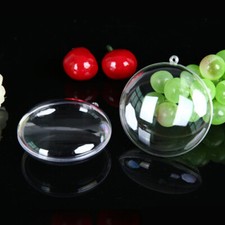 5x Clear Flat Circle Baubles Christmas Tree Hanging Ornament Xmas Fillable Craft