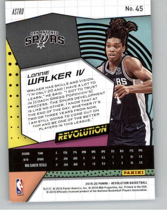 2019-20 Panini Revolution Astro #45 Lonnie Walker IV (ref 144044) - Image 2 of 2