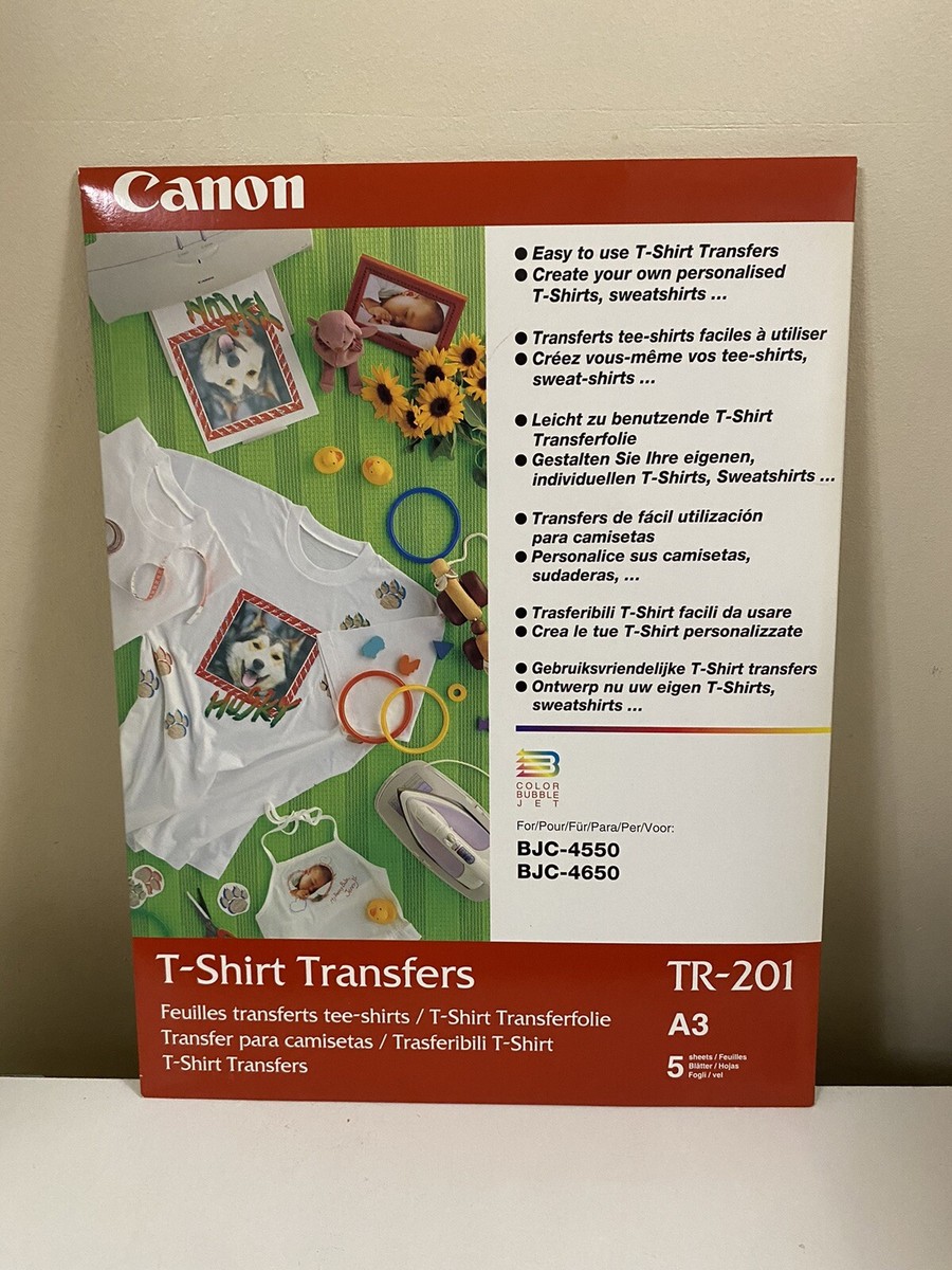 Canon TR-201 A3 T-Shirt Transfers, Sheets,New UK